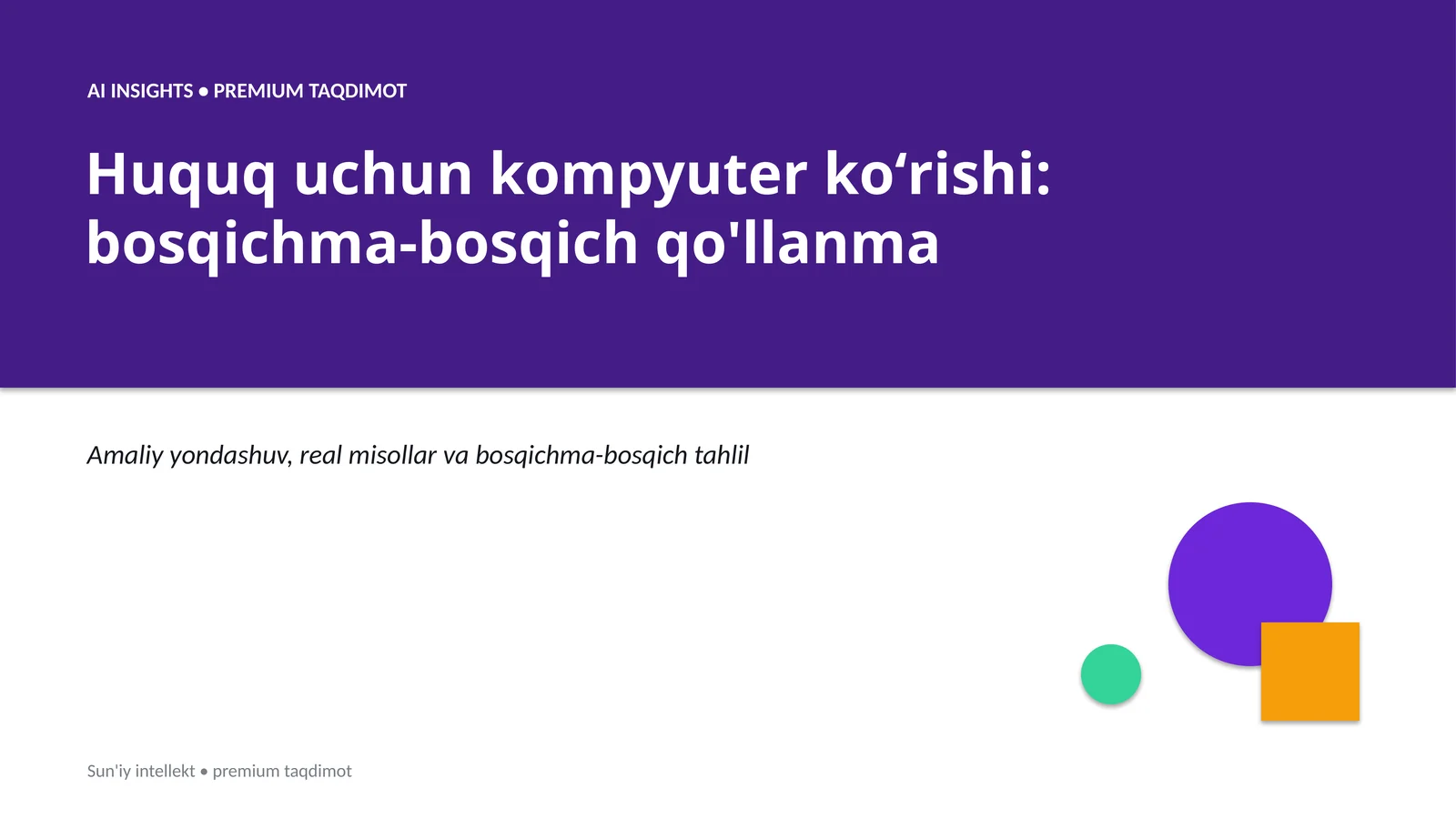 Huquq uchun kompyuter koʻrishi: bosqichma-bosqich qo'llanma
