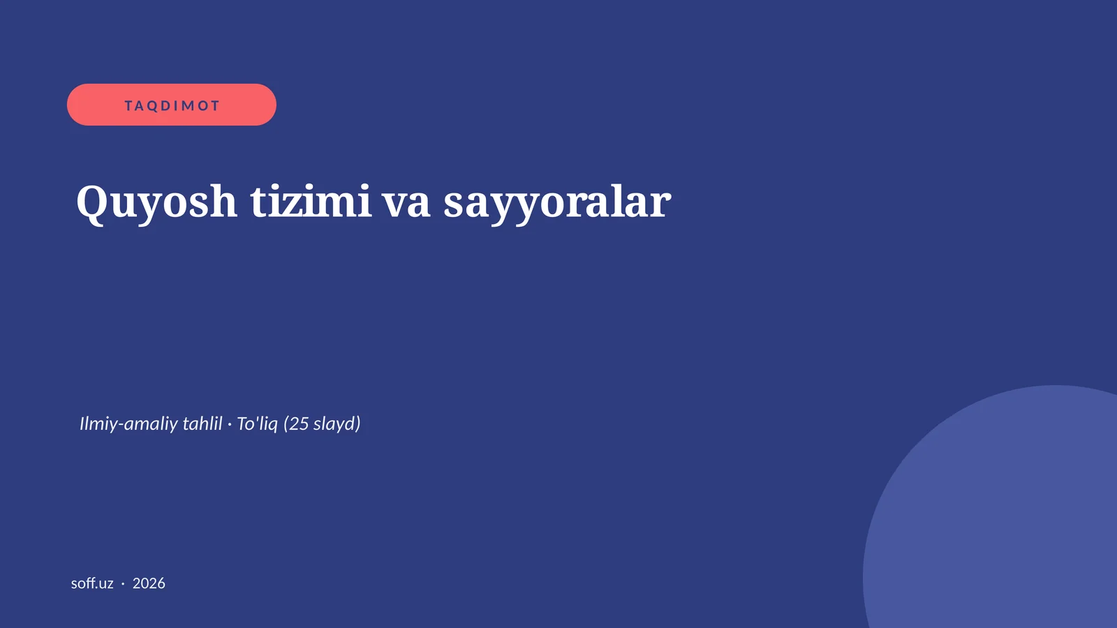 Quyosh tizimi va sayyoralar