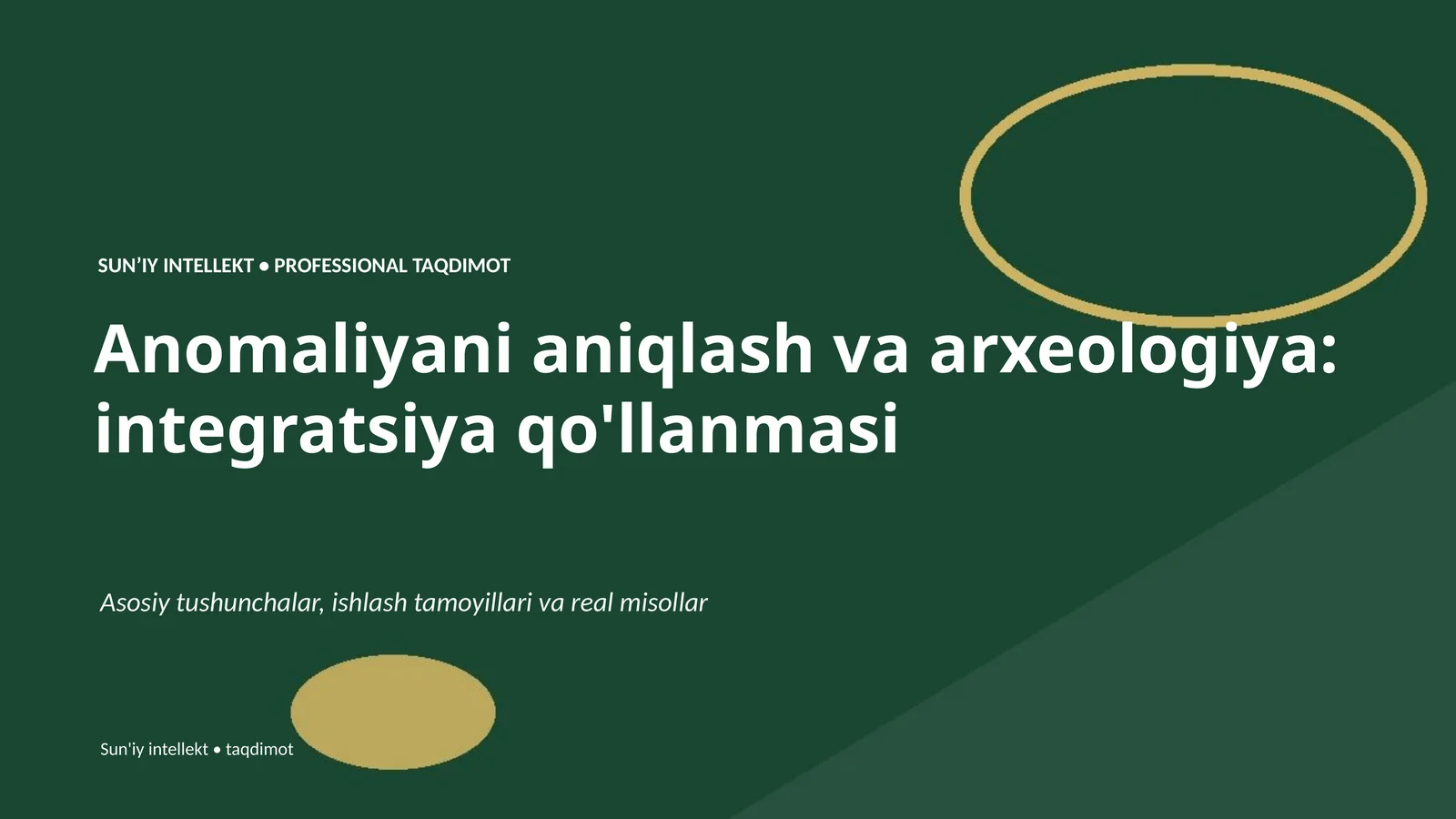 Anomaliyani aniqlash va arxeologiya: integratsiya qo'llanmasi