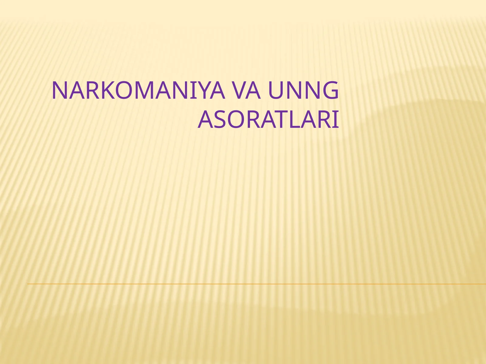 Narkomaniya va unng asoratlari