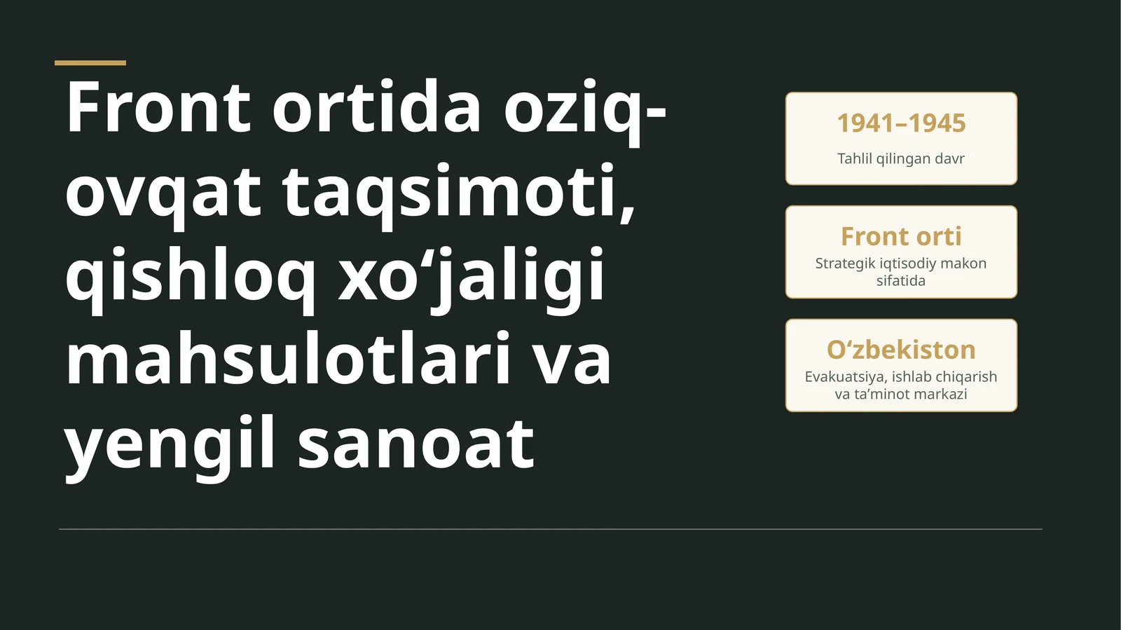 Front ortida oziq-ovqat taqsimoti