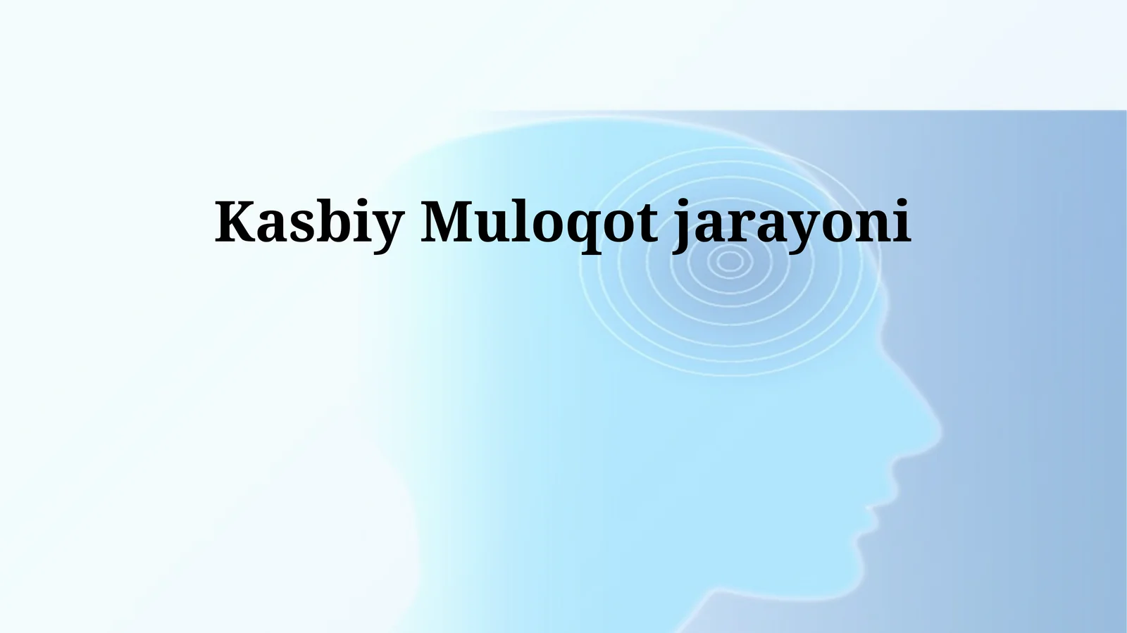 Kasbiy Muloqot jarayoni