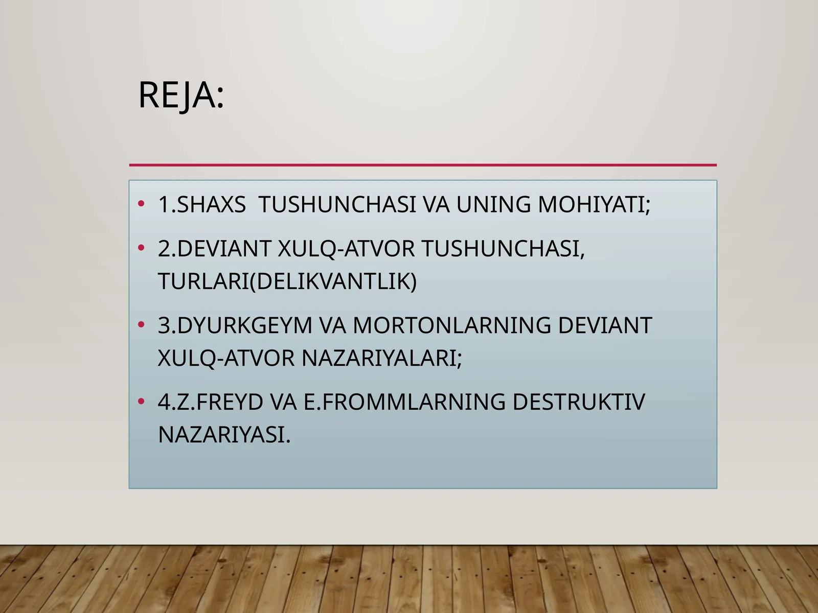 SHAXS TUSHUNCHASI VA UNING MOHIYATI