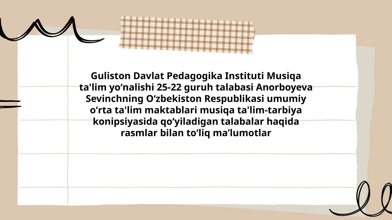 O'zbekiston Respublikasi umumiy oʻrta ta'lim maktablari musiqa ta'lim-tarbiya konipsiyasi