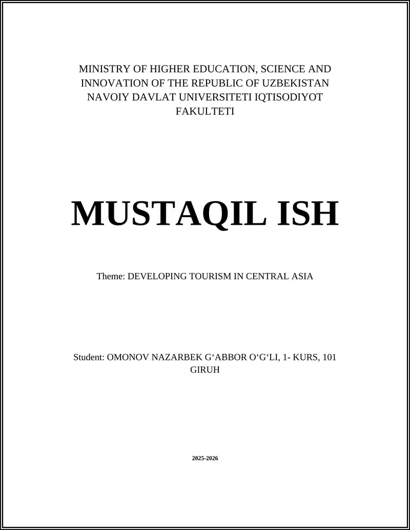Sustainable eco-tourism strategies for Central Asia