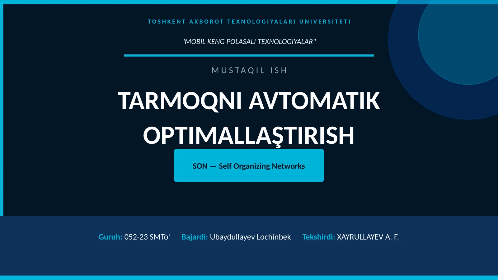 MOBIL KENG POLASALI TEXNOLOGIYALAR