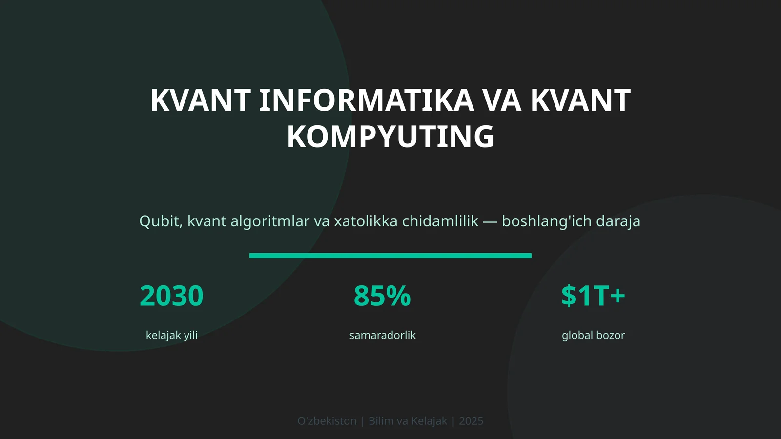KVANT INFORMATIKA VA KVANT KOMPYUTING