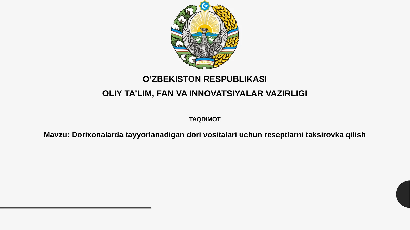 Dorixonalardatayyorlanadigandorivositalariuchunreseptlarnitaksirovkaqilish