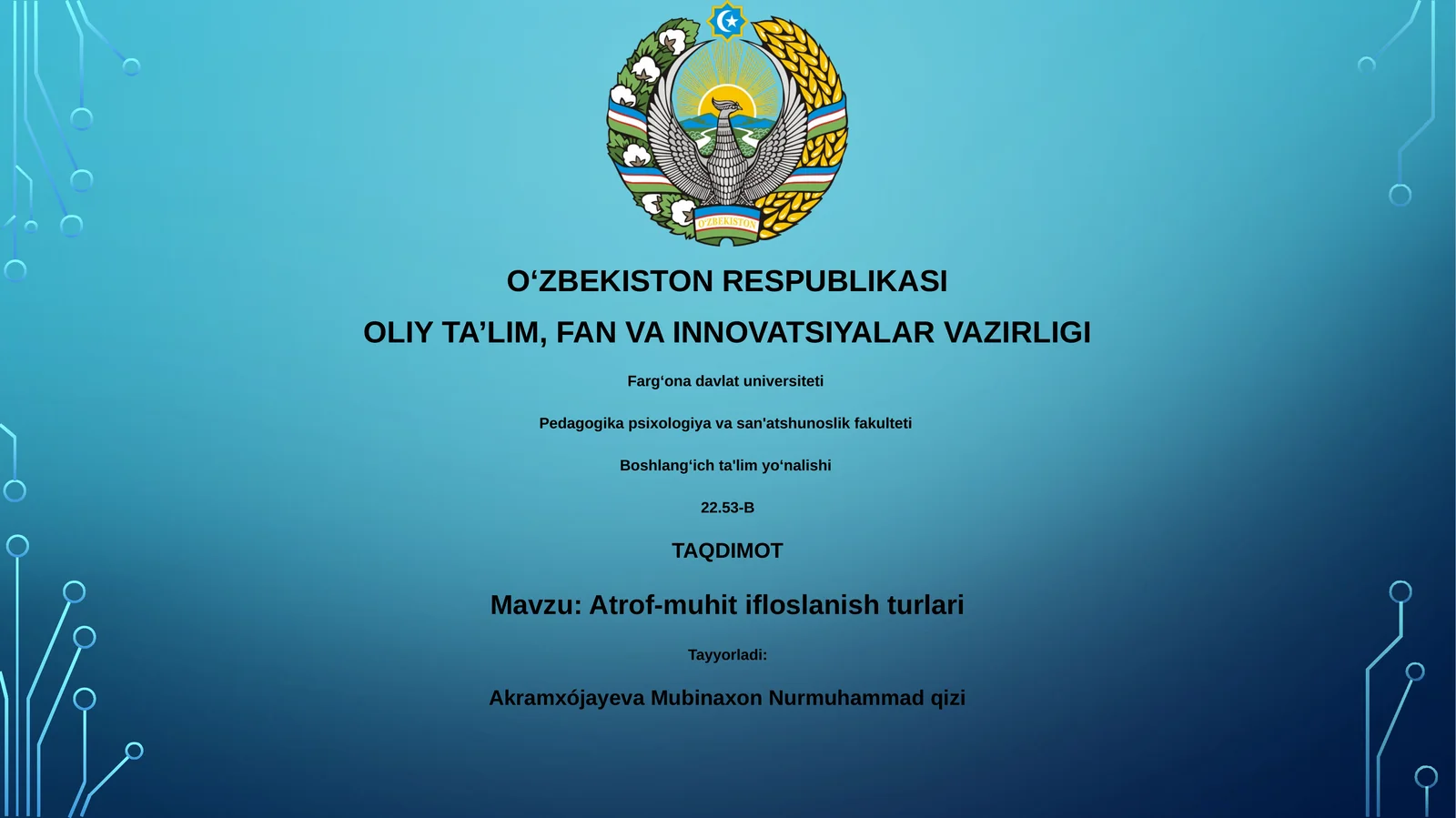 Atrof-muhit ifloslanish turlari