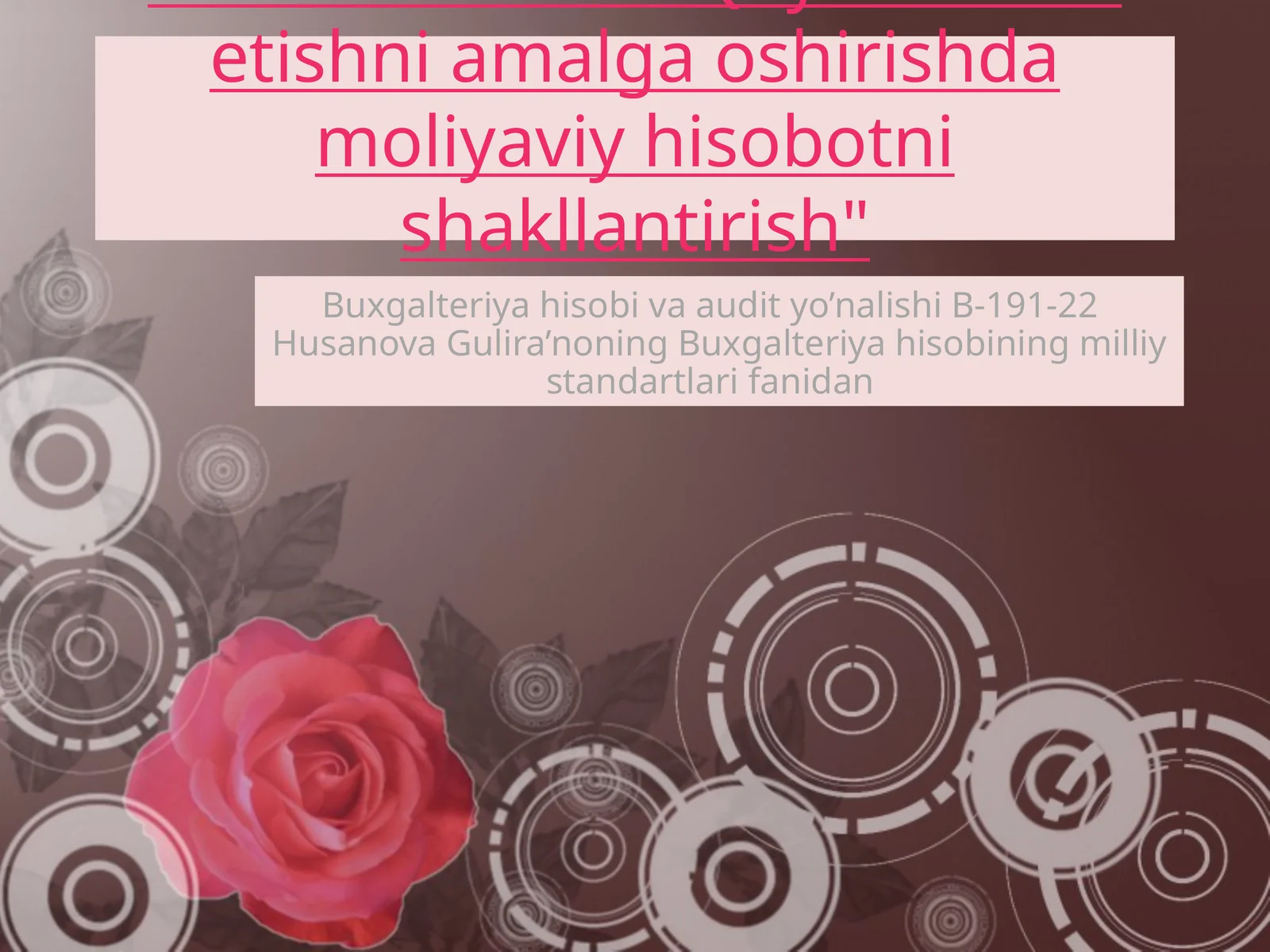 23-sonli BHMS "Qayta tashkil etishni amalga oshirishda moliyaviy hisobotni shakllantirish"