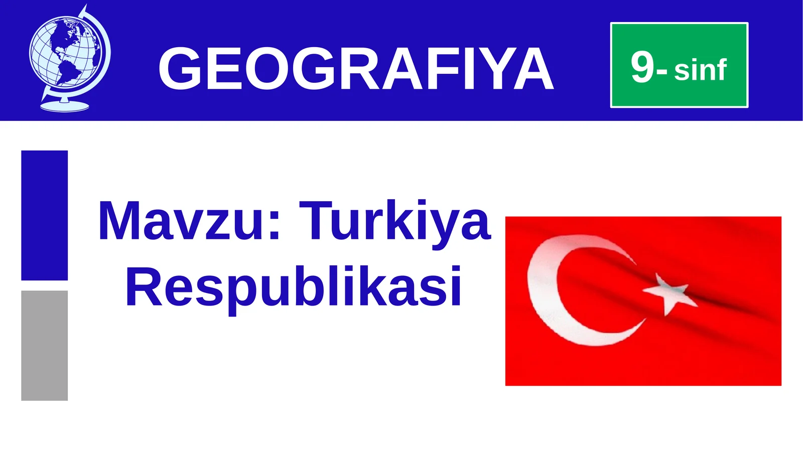 Turkiya Respublikasi 9-sinf GEOGRAFIYA