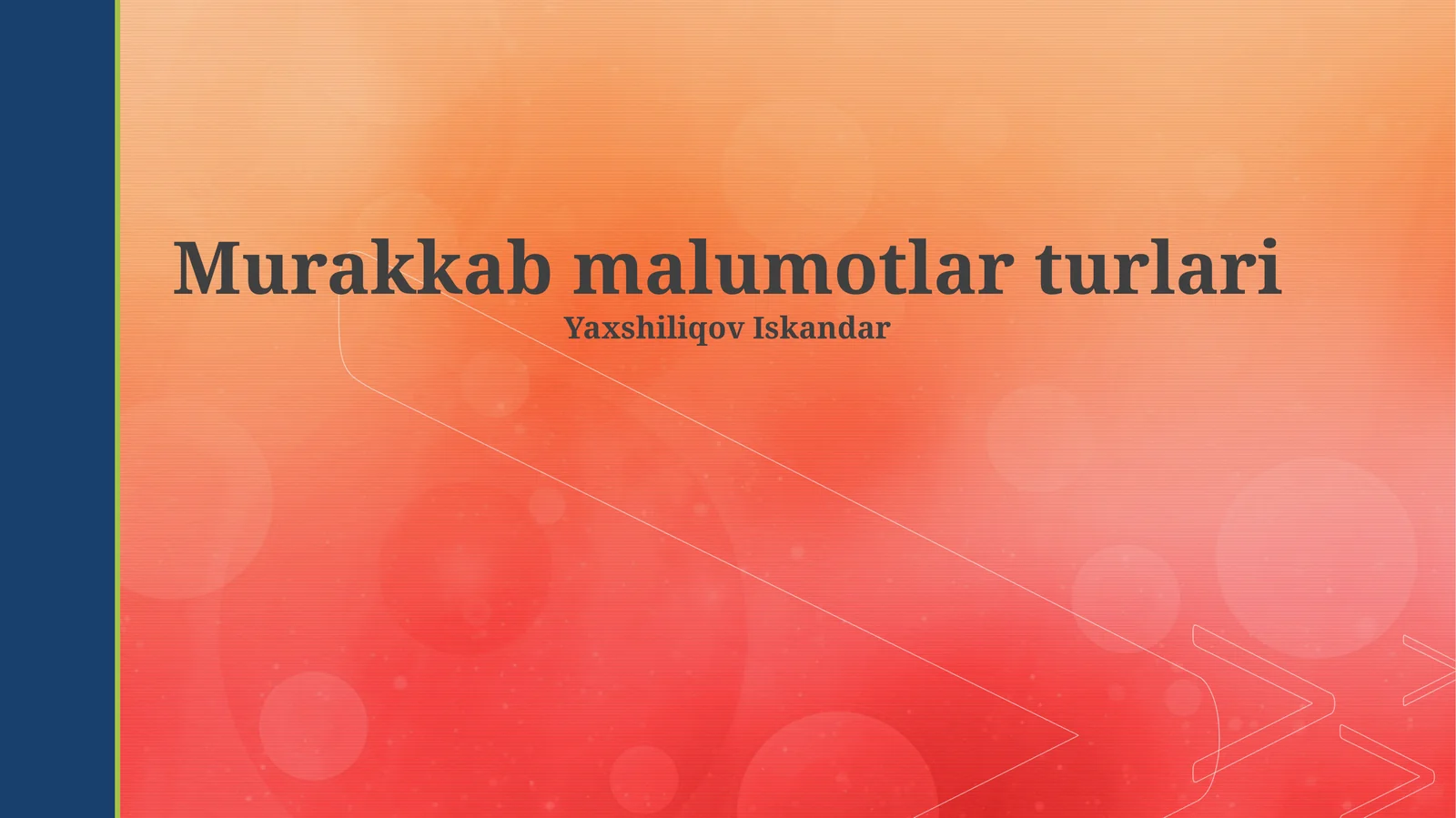 Murakkab ma'lumotlar turlari