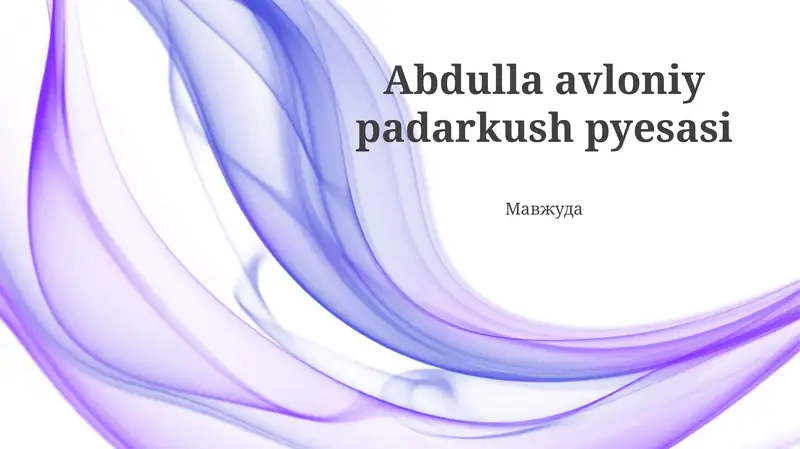 Abdulla avloniy padarkush pyesasi