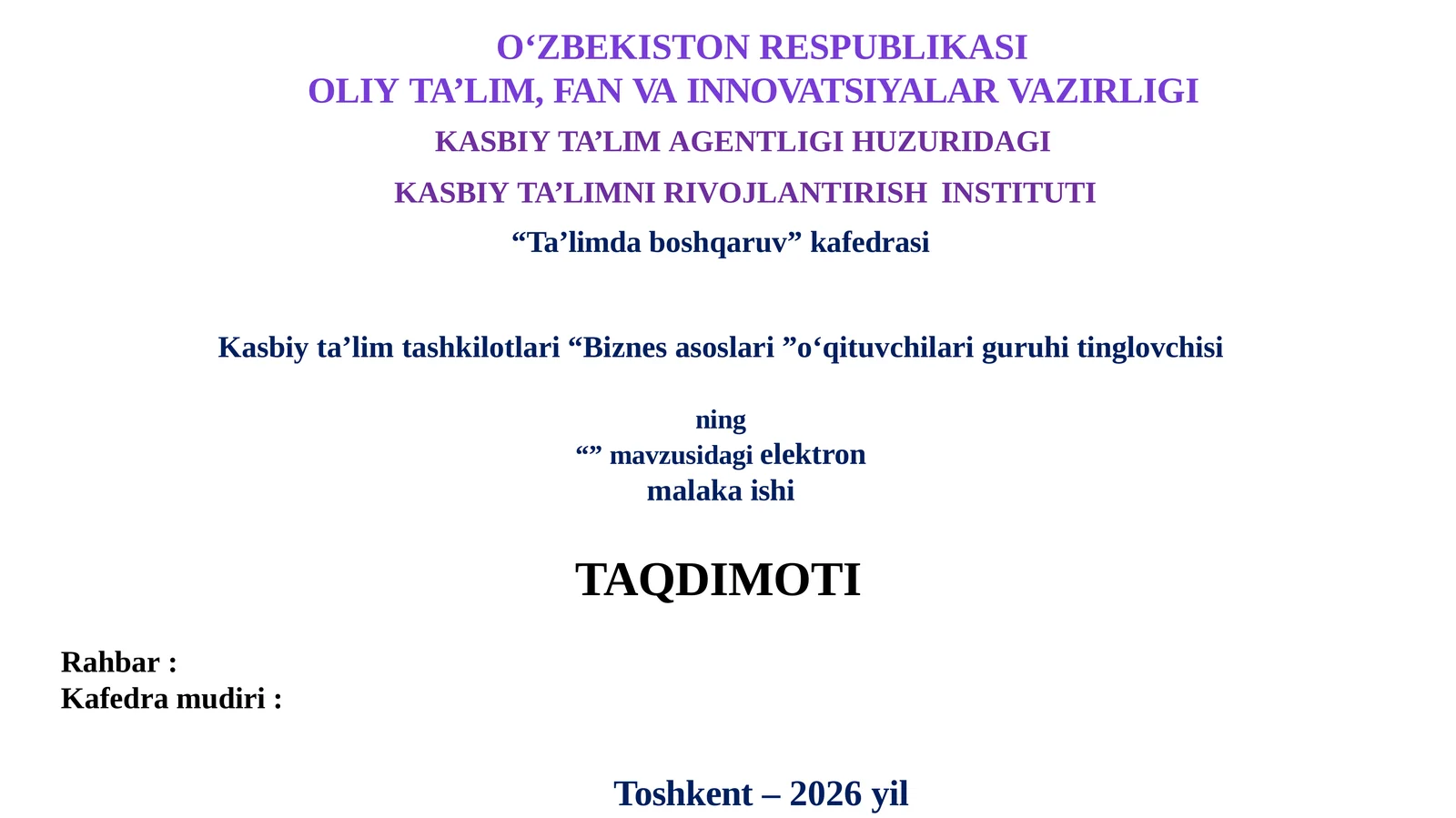 Biznes asoslari