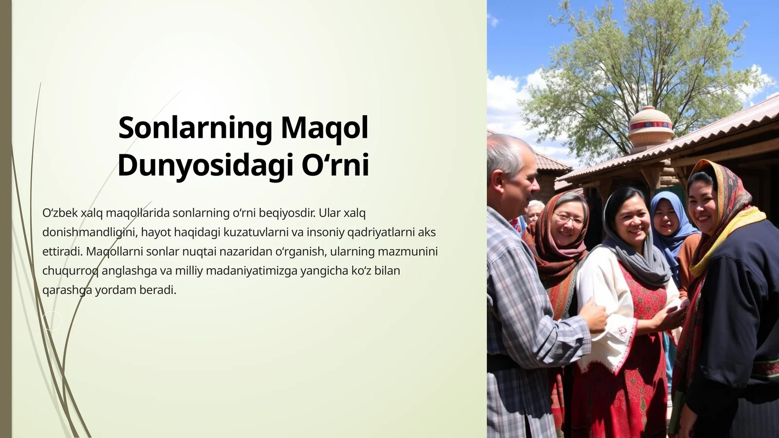 Sonlarning Maqol Dunyosidagi Oʻrni
