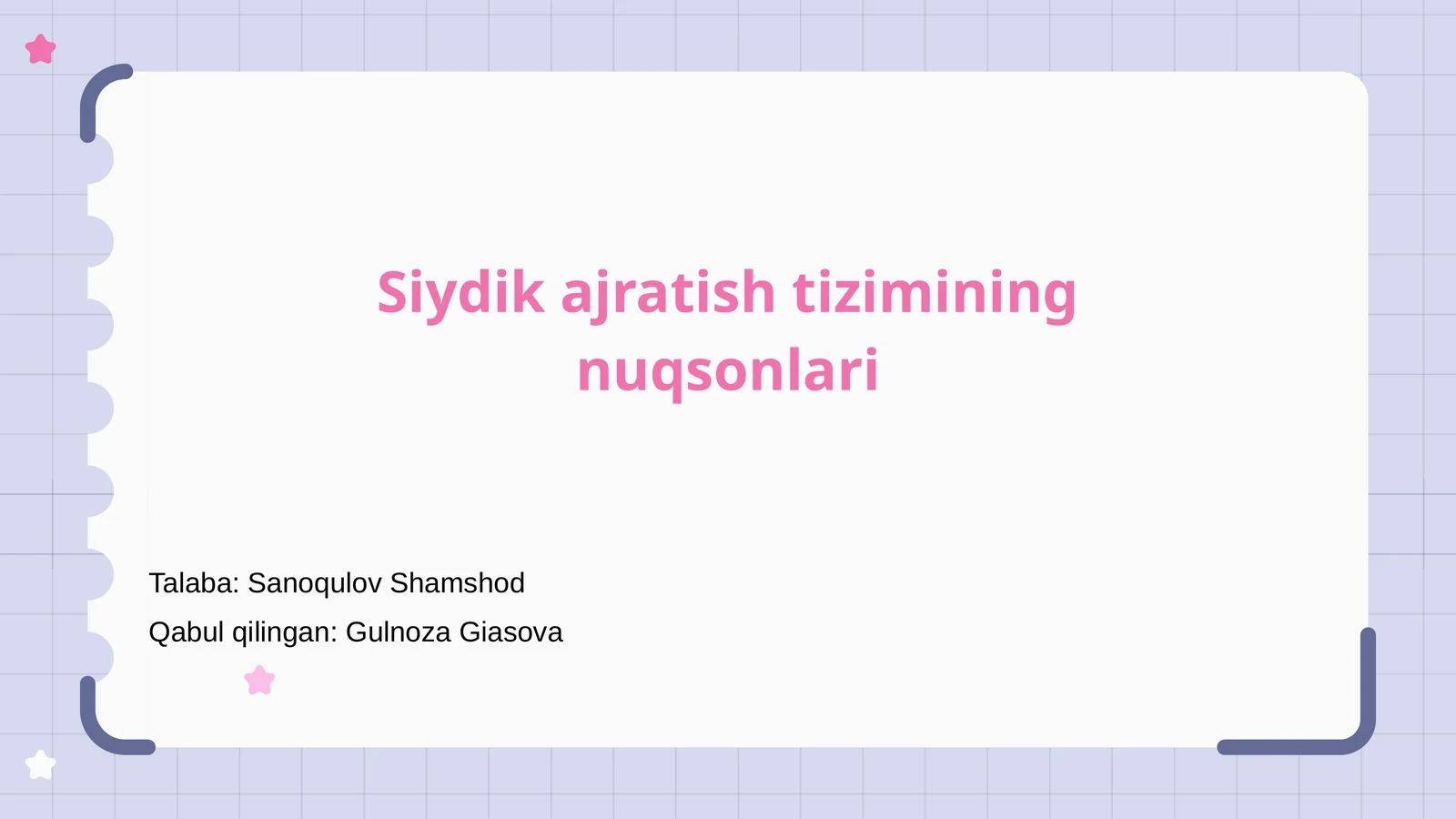 Siydik ajratish tizimining nuqsonlari