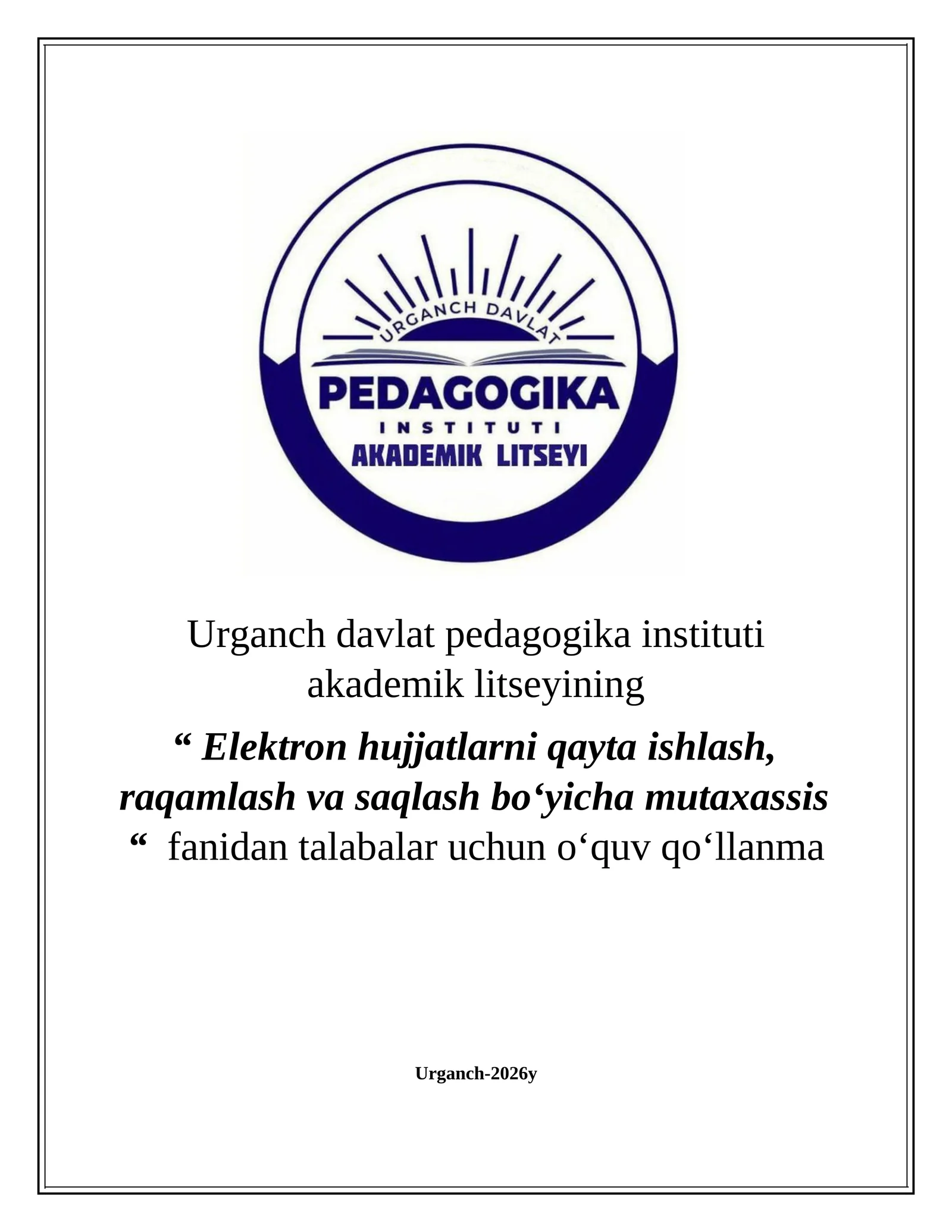 ELEKTRON DARSLIKLAR VA INTERAKTIV RESURSLAR