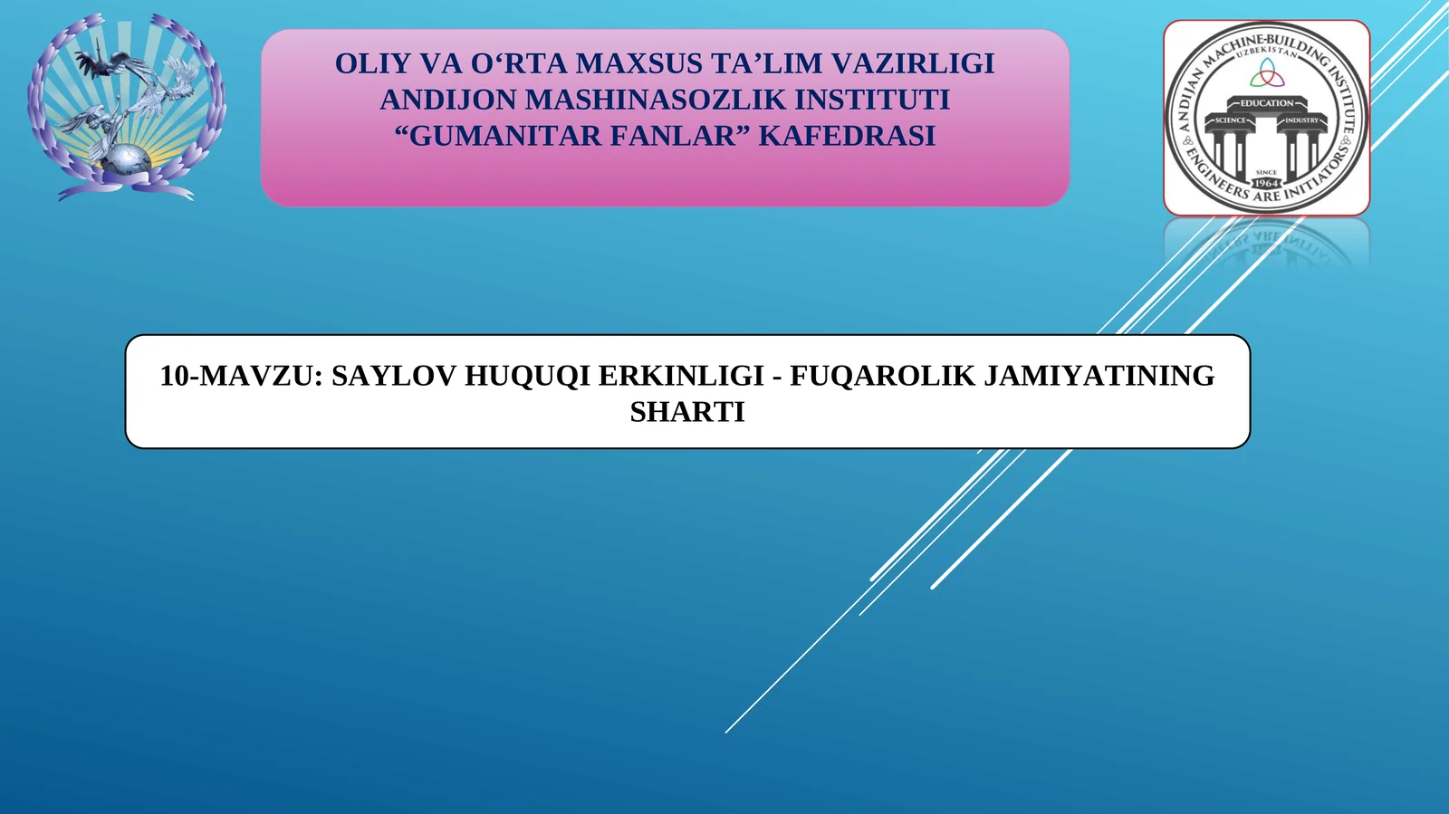 SAYLOV HUQUQI ERKINLIGI - FUQAROLIK JAMIYATINING SHARTI
