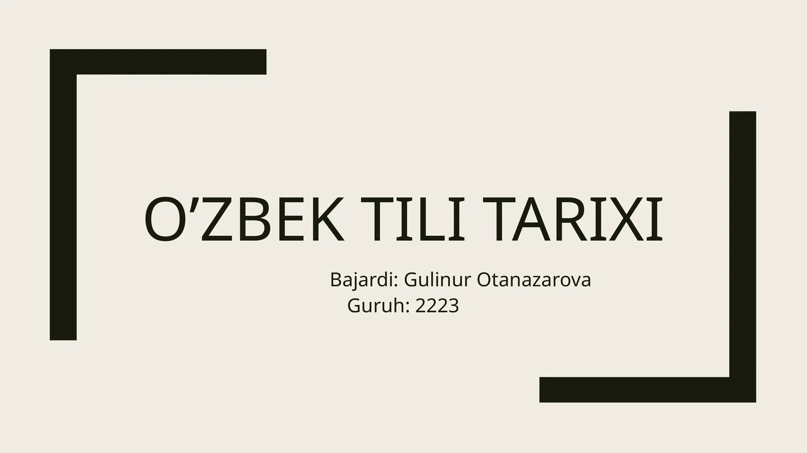O’zbek tili tarixi