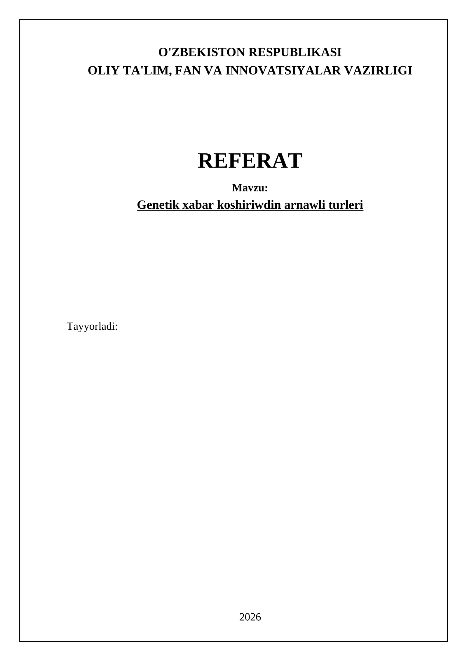 Genetik xabar koshiriwdin arnawli turleri