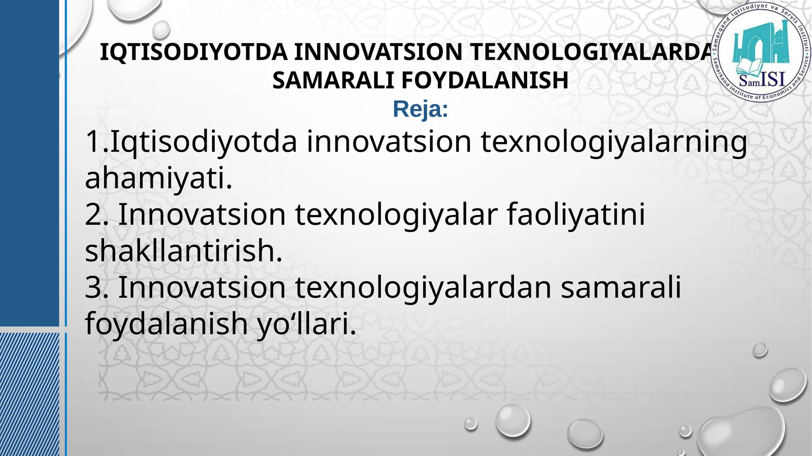 IQTISODIYOTDA INNOVATSION TEXNOLOGIYALARDAN SAMARALI FOYDALANISH