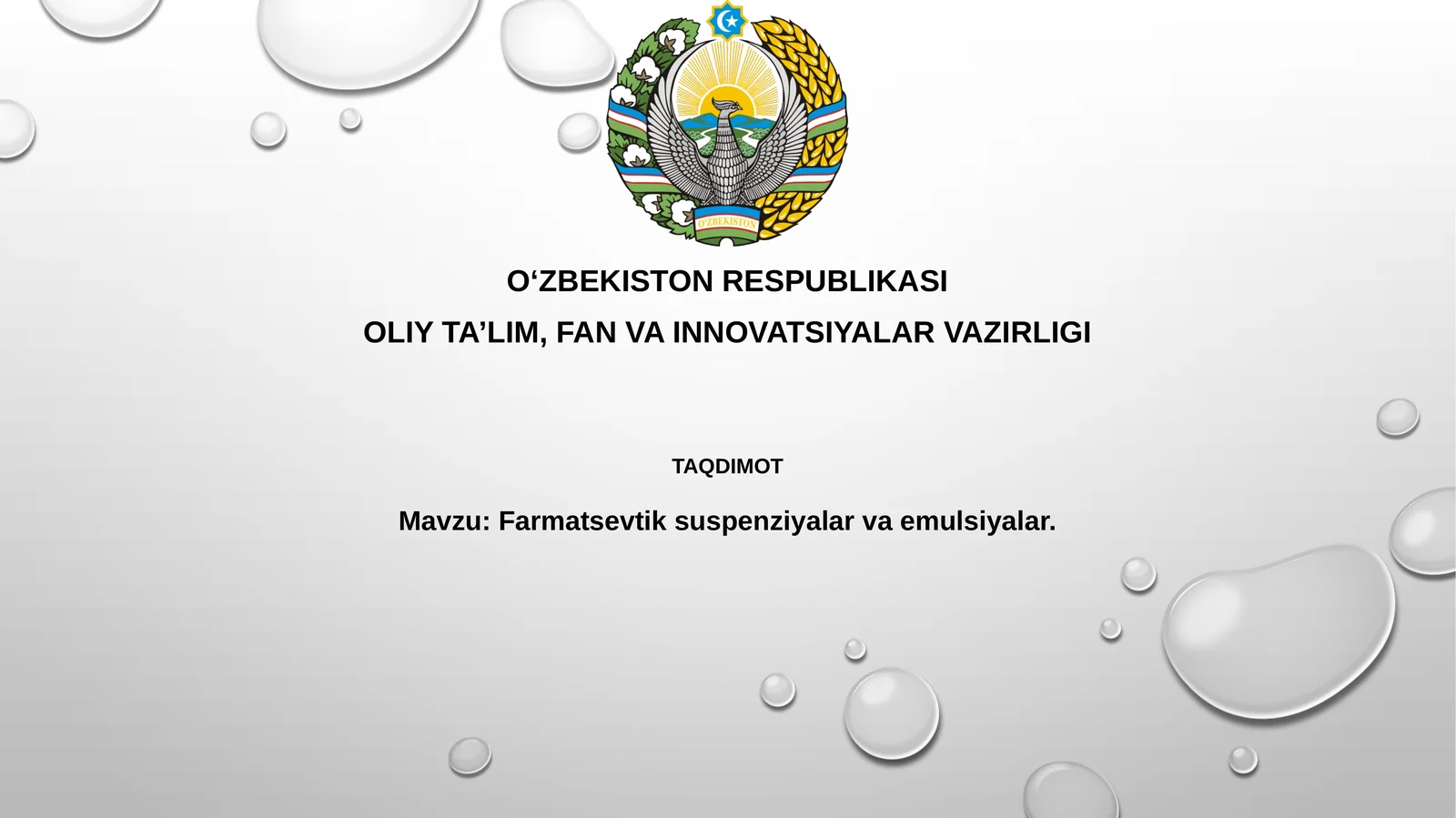 Farmatsevtik suspenziyalar va emulsiyalar