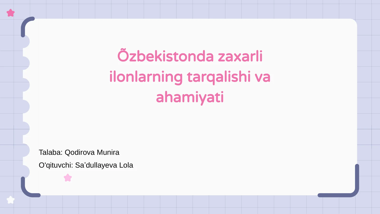 Õzbekistonda zaxarli ilonlarning tarqalishi va ahamiyati