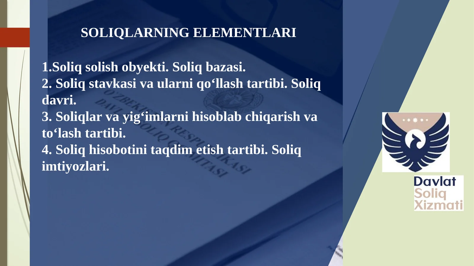 SOLIQLARNING ELEMENTLARI