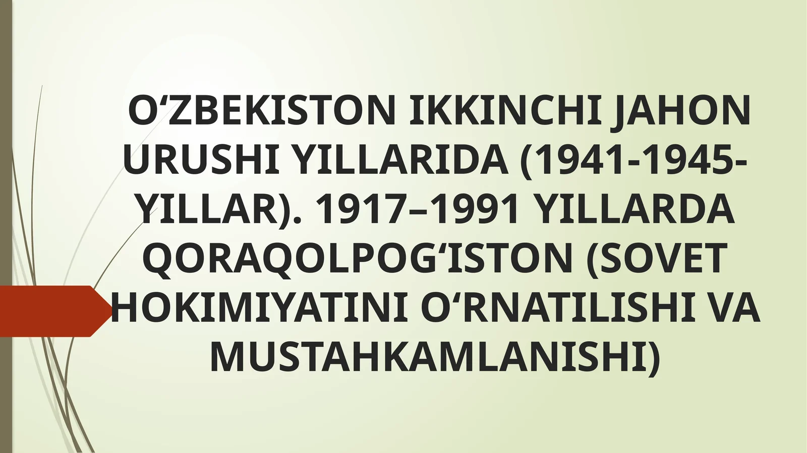 Qoraqolpoq Xokimiyatini O'rnatish