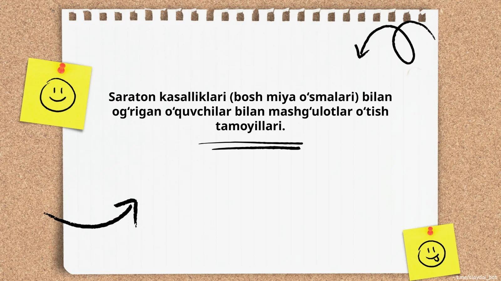 Saratoni kasalliklari (bosh miya o‘smalari) bilan og‘rigan o‘quvchilar bilan mashg‘ulotlar o‘tish tamoyillari