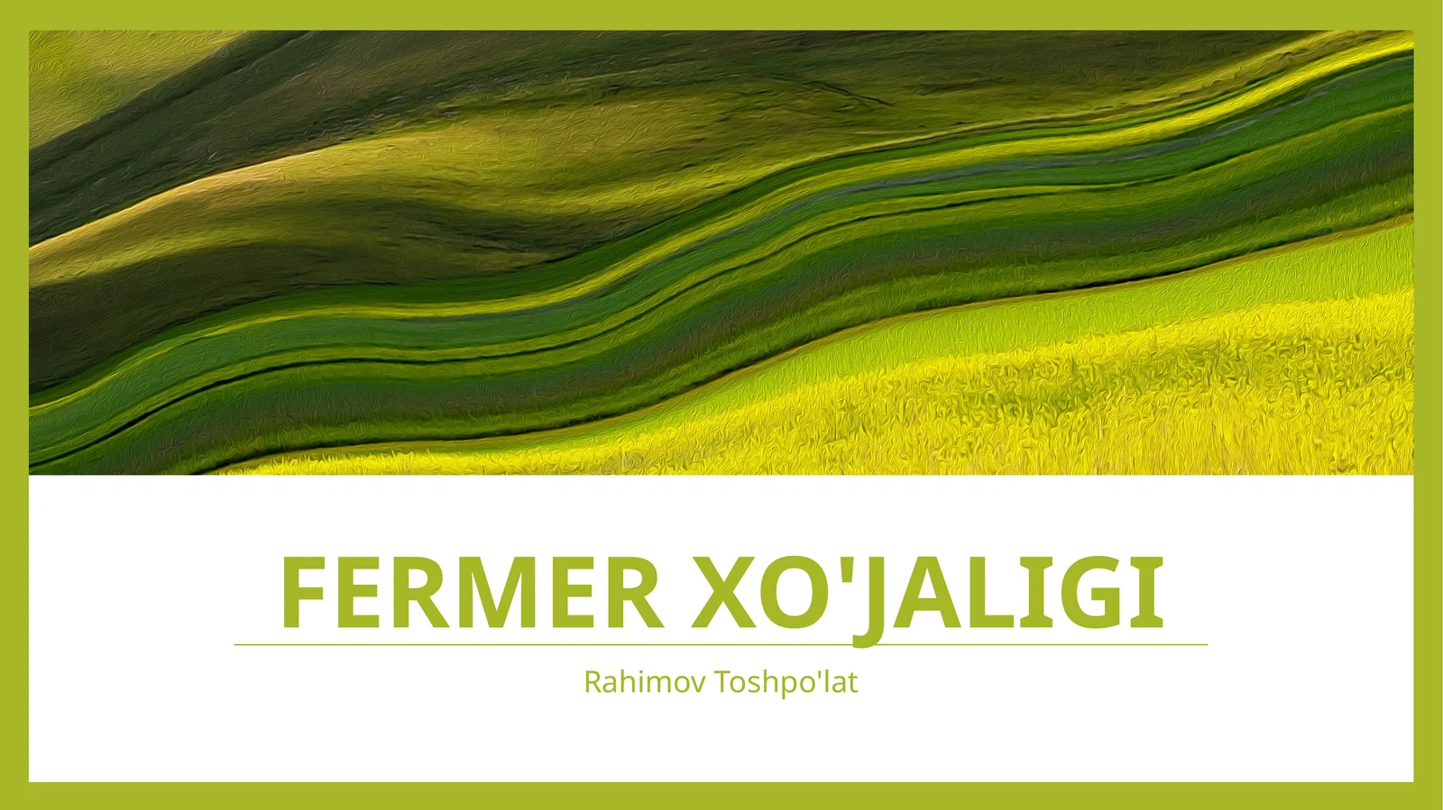 fermer xo'jaligi