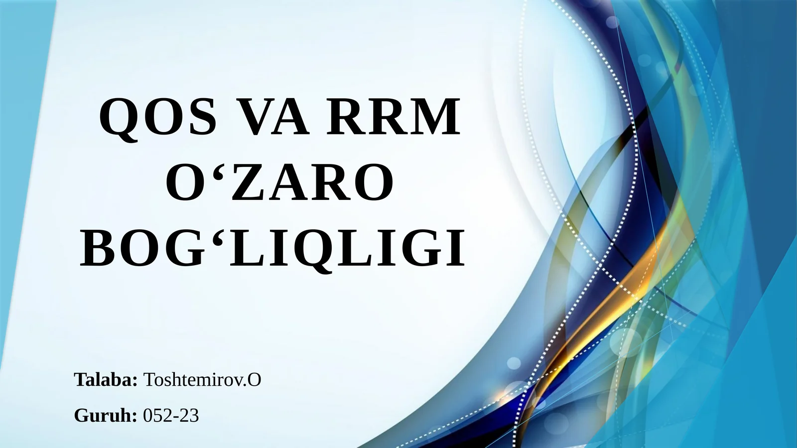 QoS va RRM o'zaro bog'liqligi
