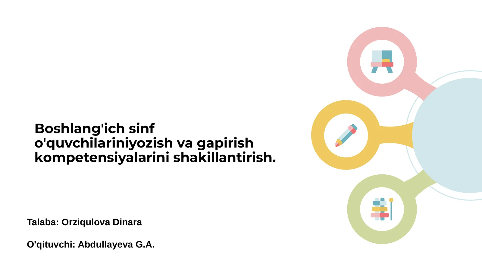 Boshlang'ich sinf o'quvchilari uchun yozish asoslari