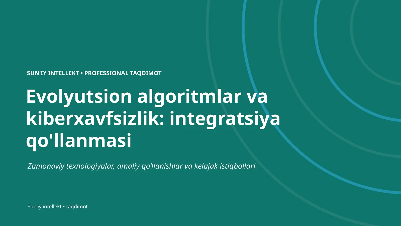 Evolyutsion algoritmlar va kiberxavfsizlik: integratsiya qo'llanmasi