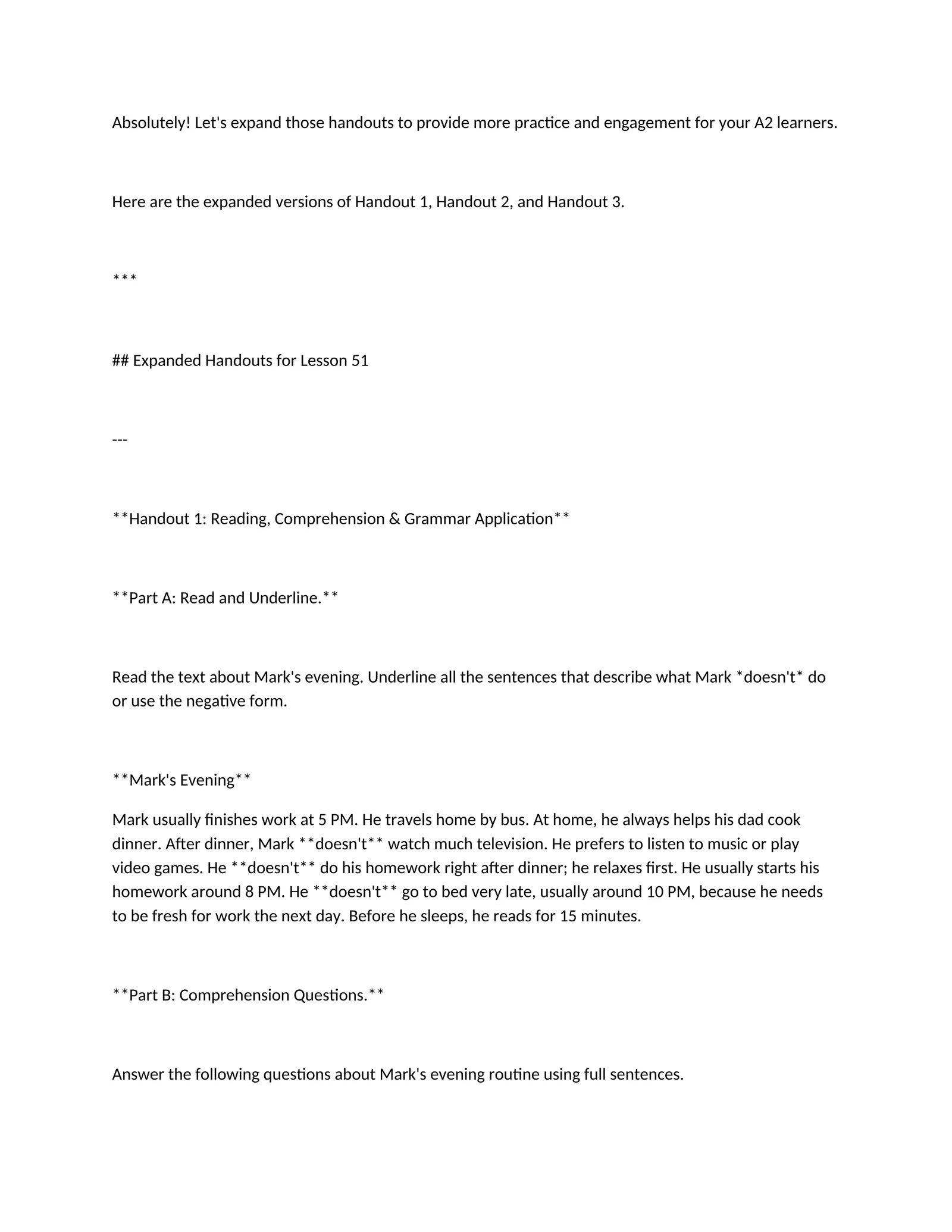 Expanded Handouts for Lesson 51