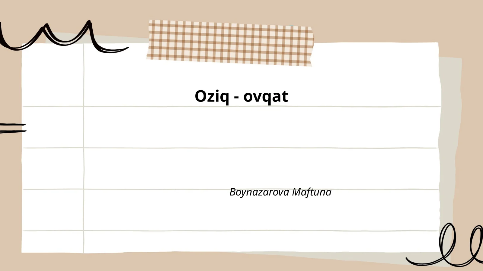 Oziq - ovqat