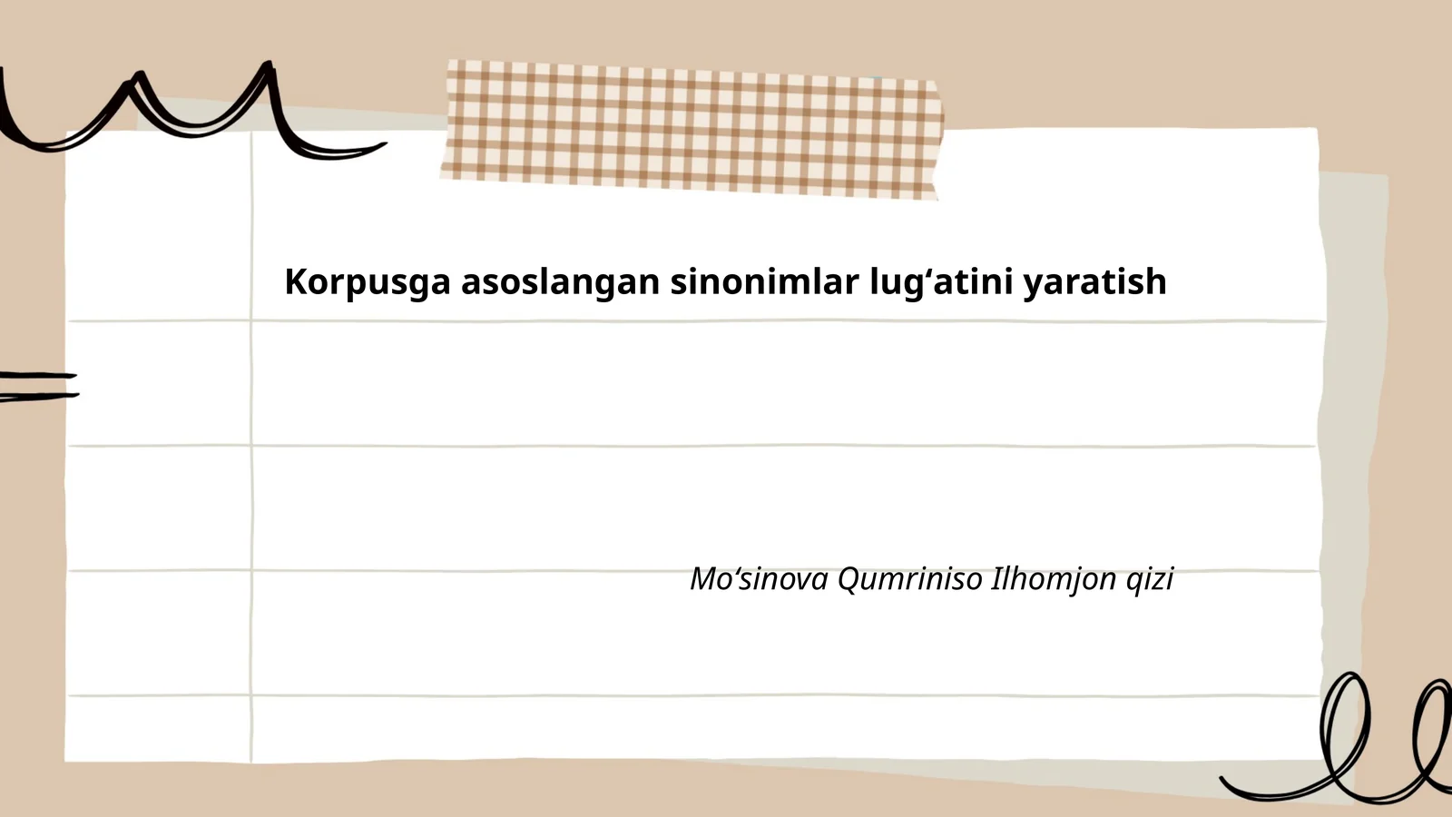 Korpusga asoslangan sinonimlar lugʻatini yaratish