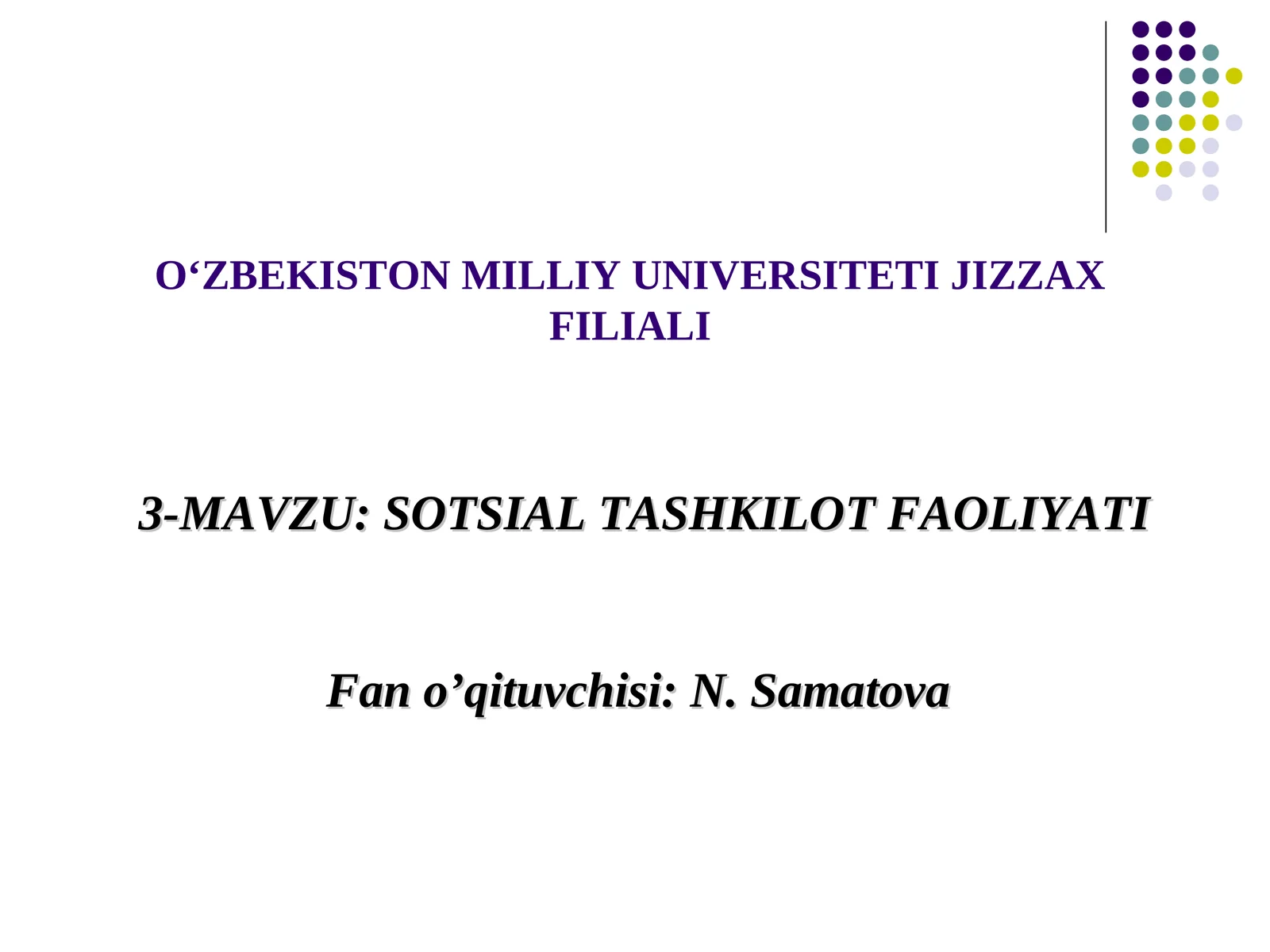SOTSIAL TASHKILOT FAOLIYATI