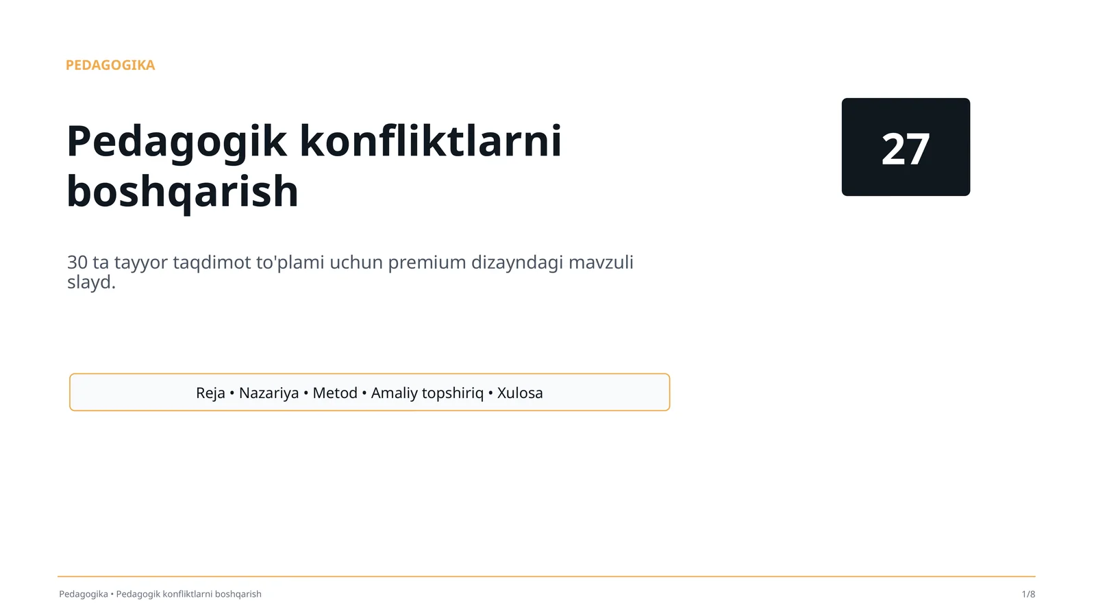 Pedagogik konfliktlarni boshqarish