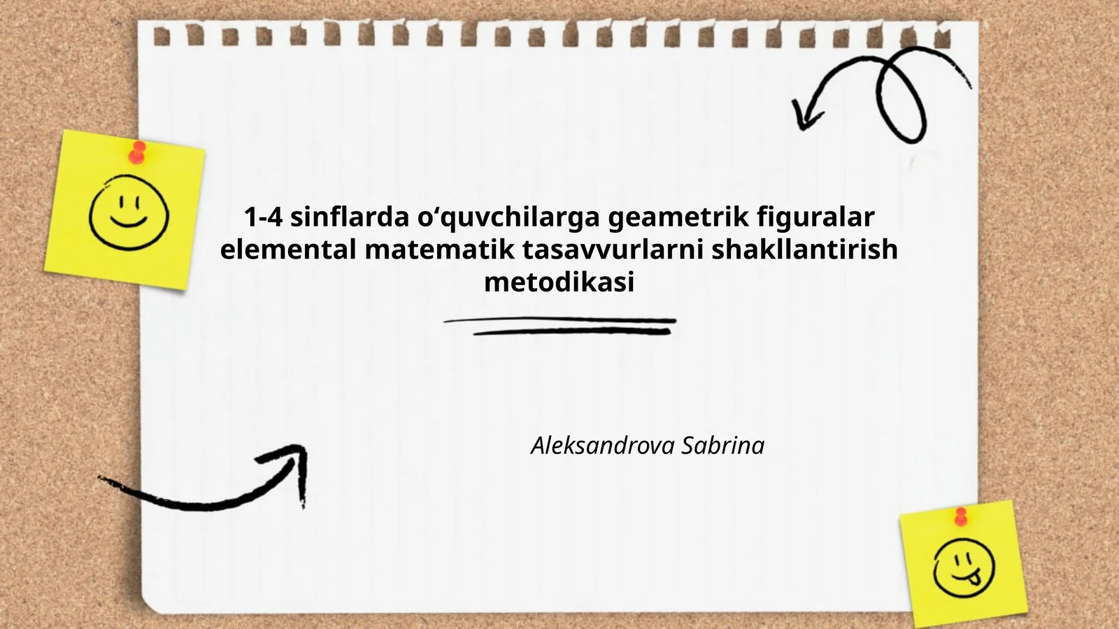 1-4 sinflarda oʻquvchilarga geametrik figuralar elemental matematik tasavvurlarni shakllantirish metodikasi
