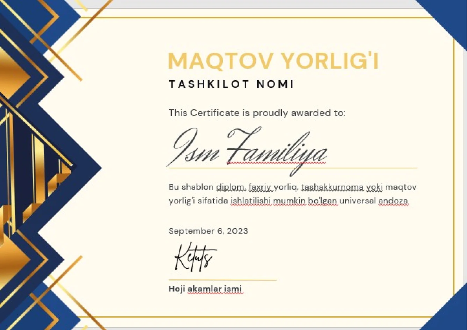 MAQTOV YORLIG'I