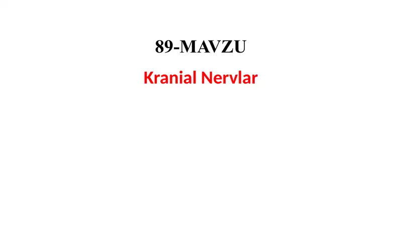 cranial nerv