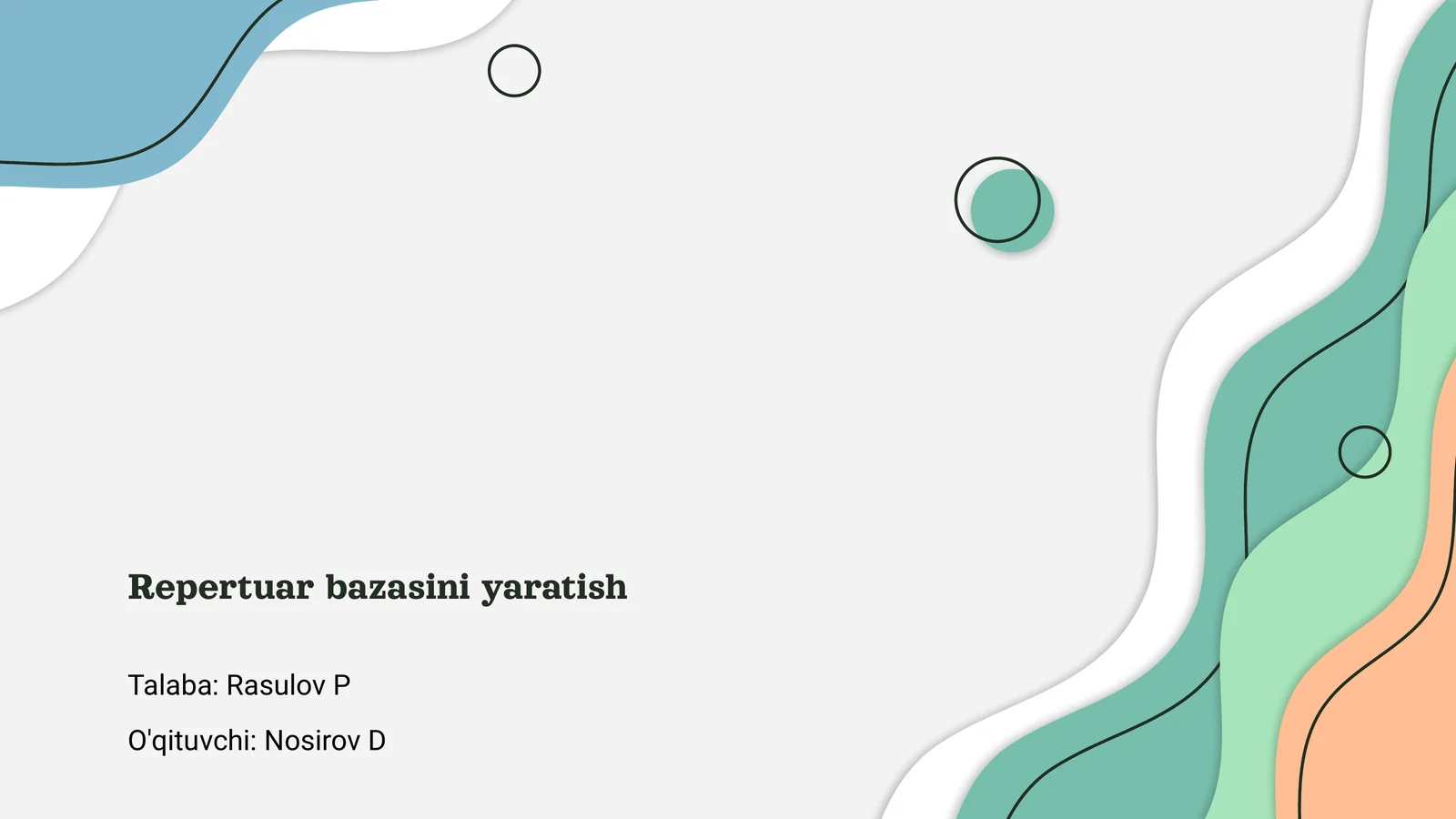 Repertuar bazasini yaratish