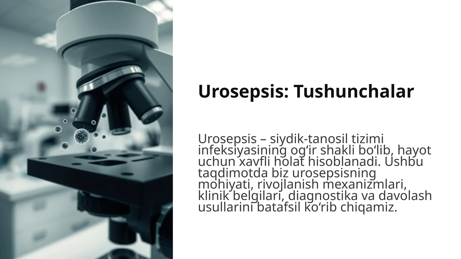Urosepsis siydik-tanosil tizimi infeksiyasining og‘ir shakli