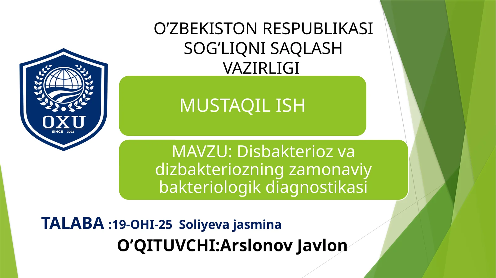 Disbakterioz tushunchasi va uning sabablari