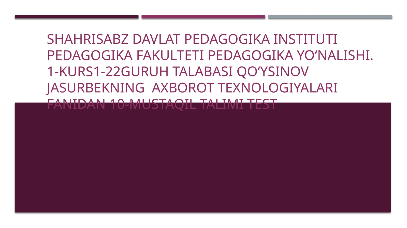 Masofaviy taʼlim haqida
