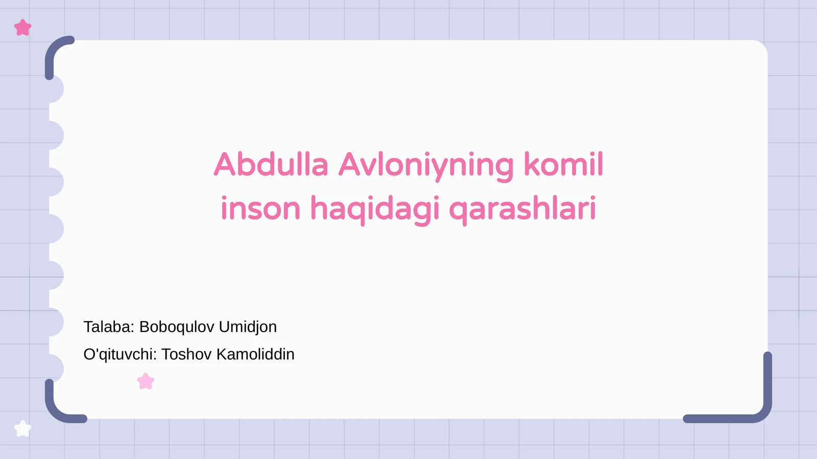 Abdulla Avloniyning komil inson haqidagi qarashlari