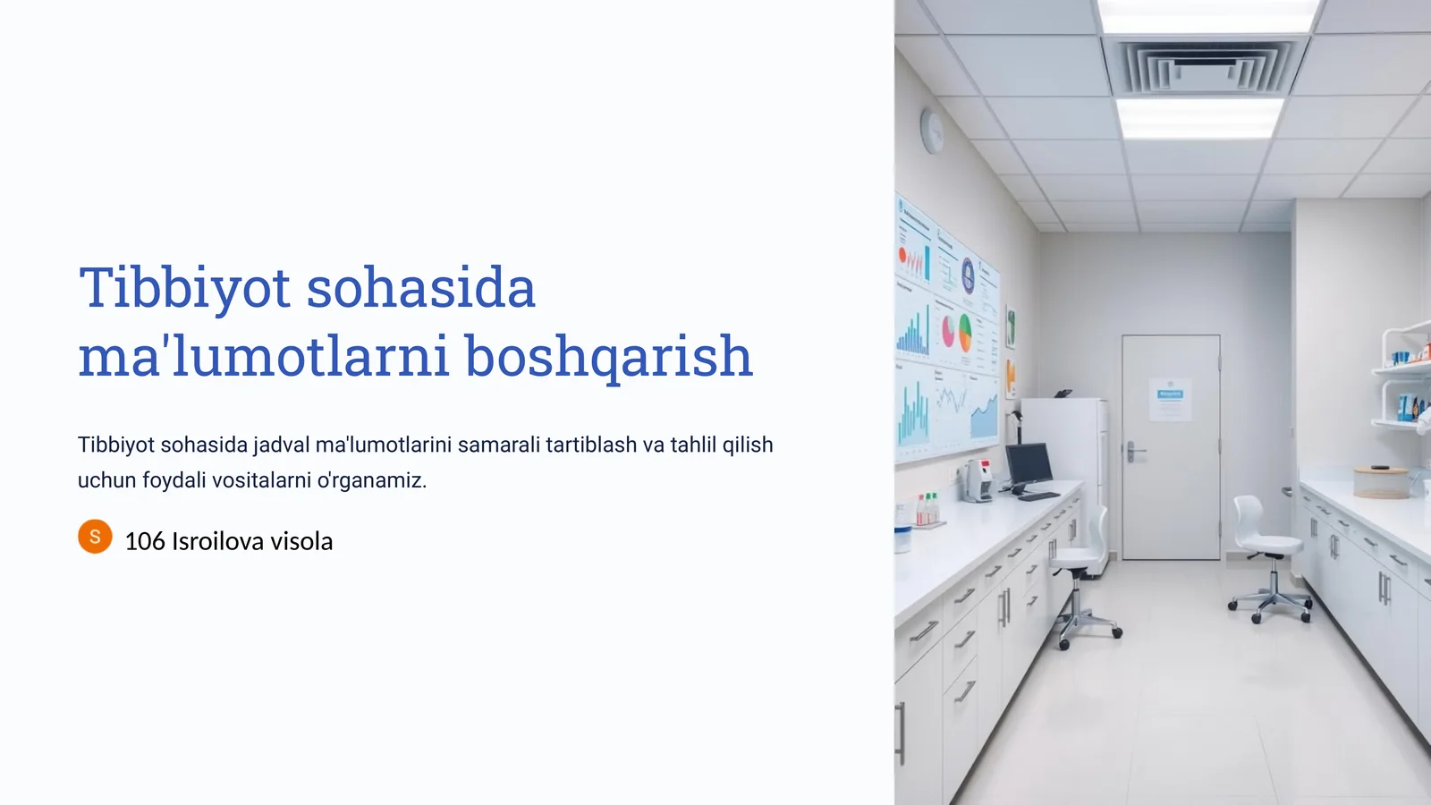 Tibbiyot sohasida ma'lumotlarni boshqarish