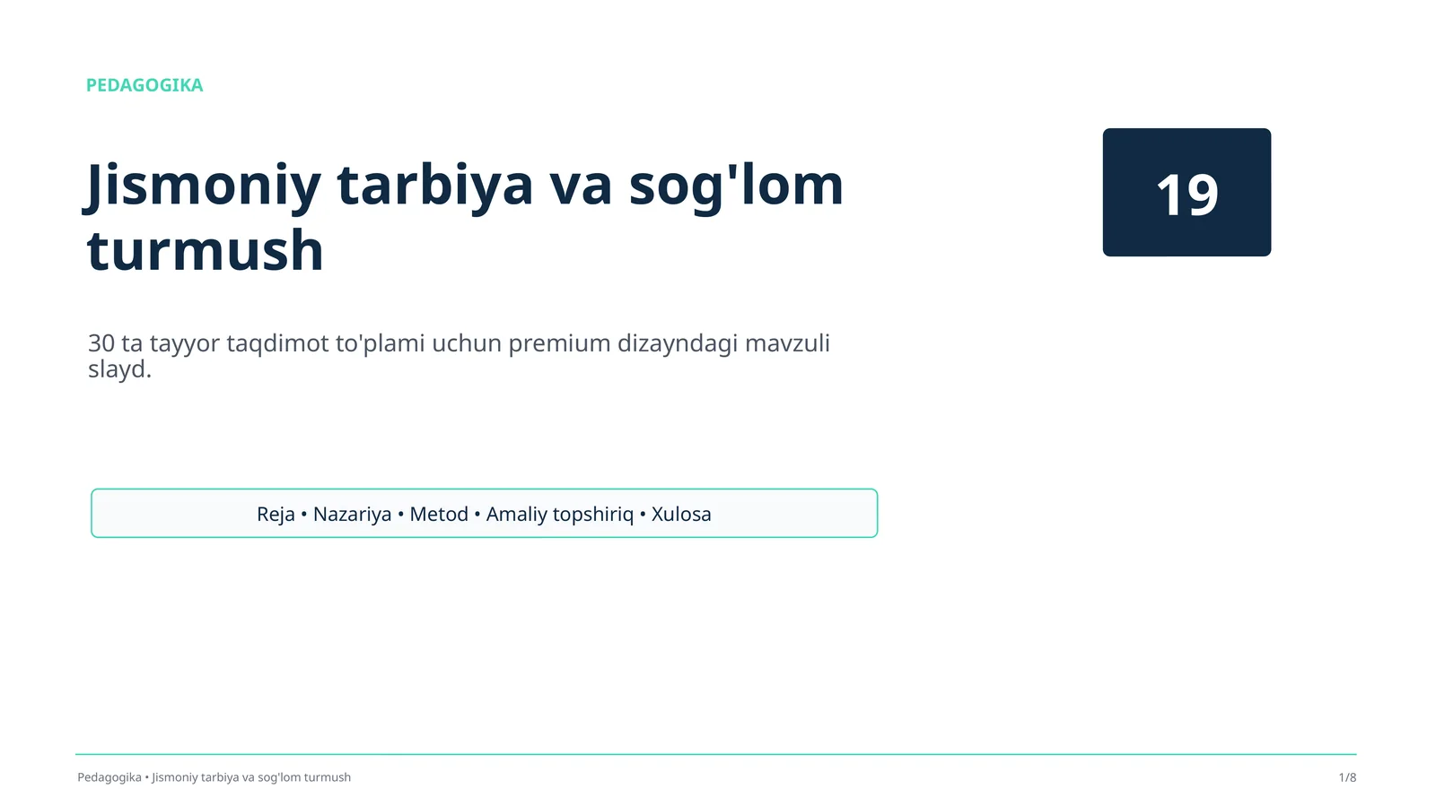 Jismoniy tarbiya va sog'lom turmush