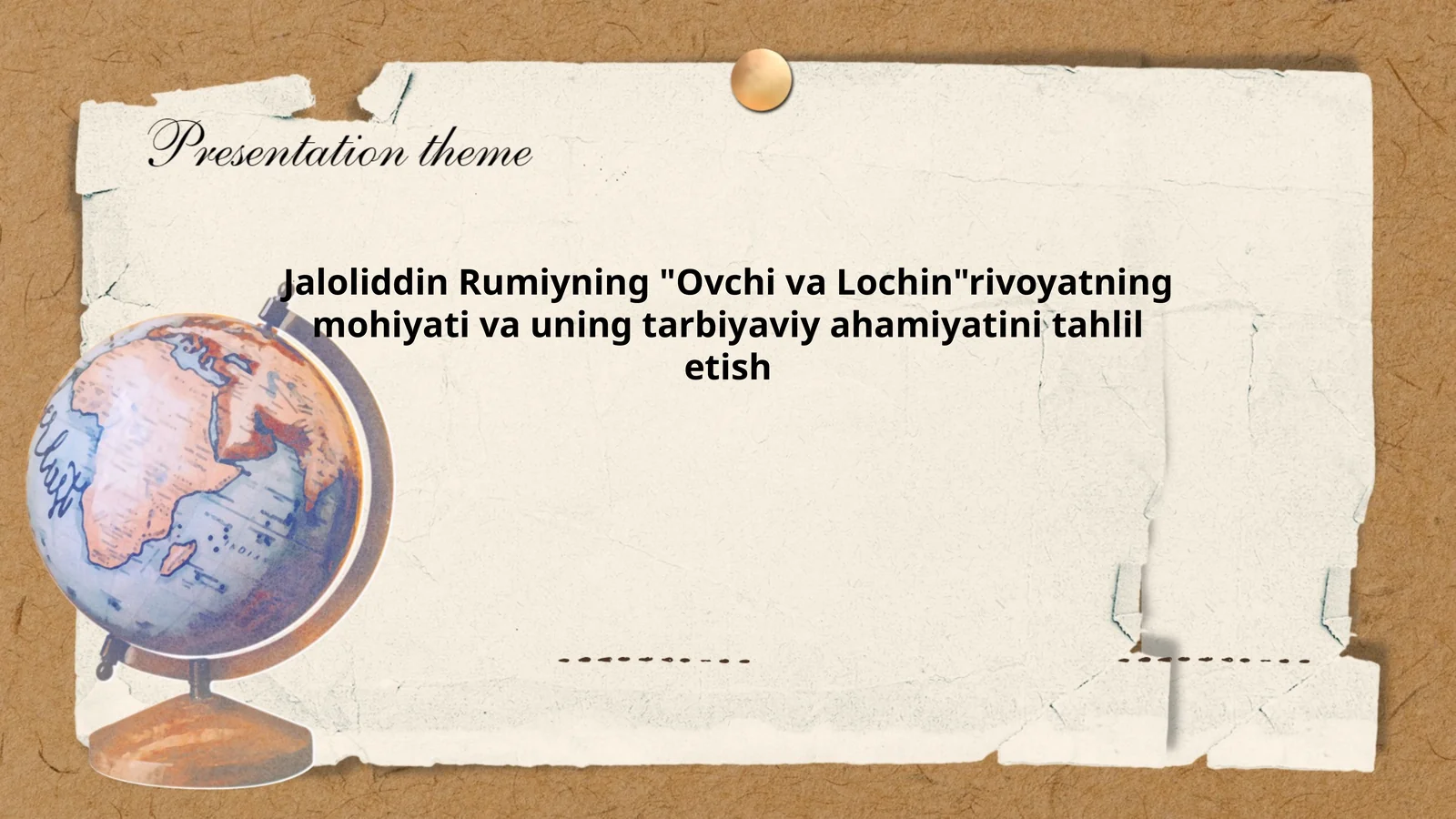 Jaloliddin Rumiyning "Ovchi va Lochin"rivoyatning mohiyati va uning tarbiyaviy ahamiyatini tahlil etish
